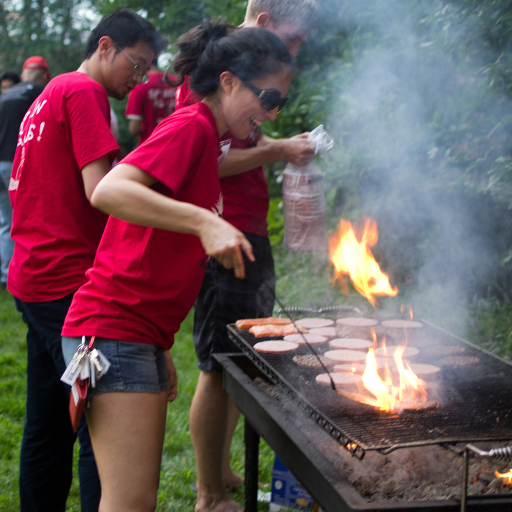 Volunteers grilling at last year's orientation BBQ.  Courtesy of SP Photofile Committee